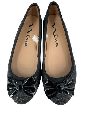 Nina Kids Girl’s Slip On Ballet Flats Size 13M
Glitter Bow Sparkle Black